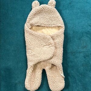 Cozy Cream Baby Swaddle with Ears